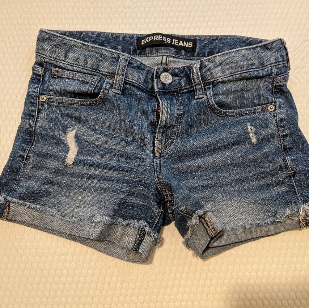 Express Midi Jean Shorts